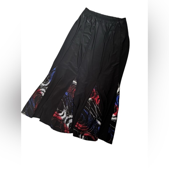 VINTAGE 2 PIECE SET PLUS SIZE KELLY LYNN Sparkly Black Red Blue Size 1X 4th July - Picture 5 of 16